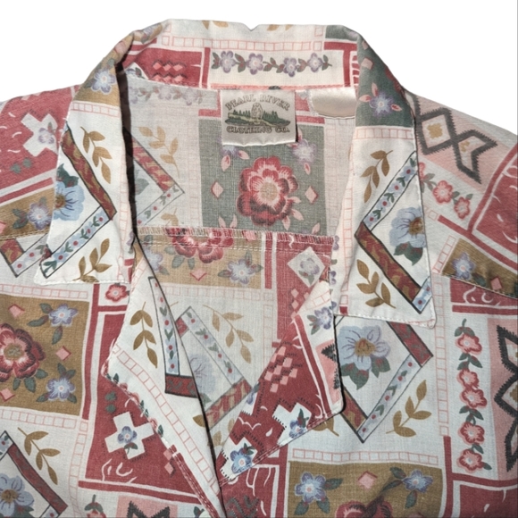 Vintage Pearl River Floral Button Down Sleeveless Collared Grandma Top Prairie - Picture 2 of 11